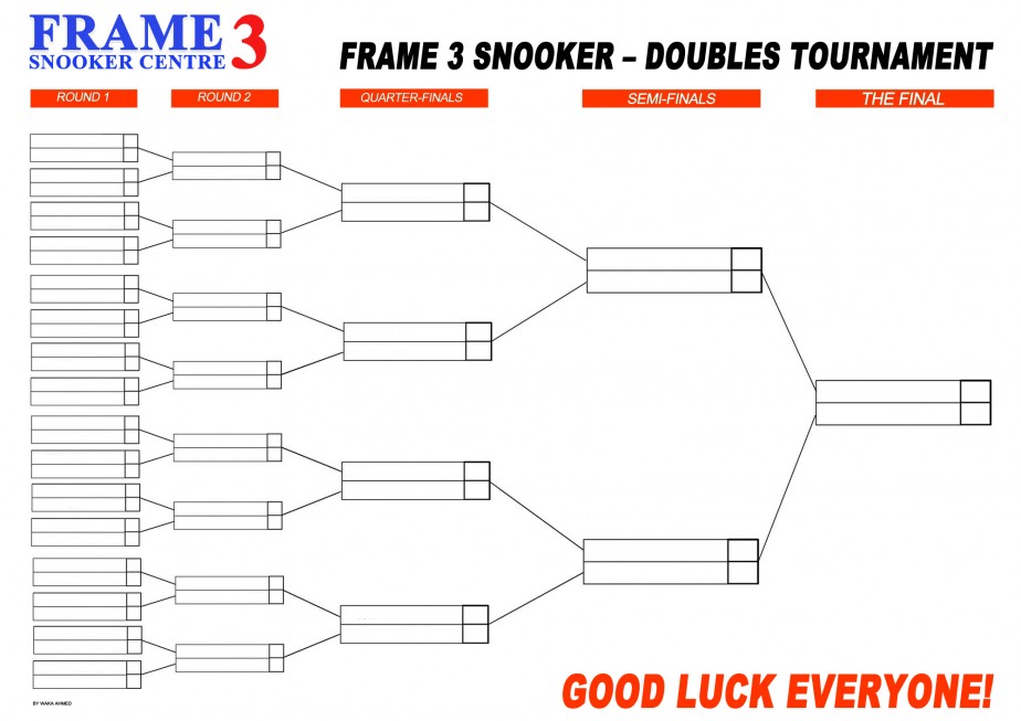 snooker tournament wall chart